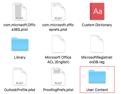 where are the acl files in office 365 for mac